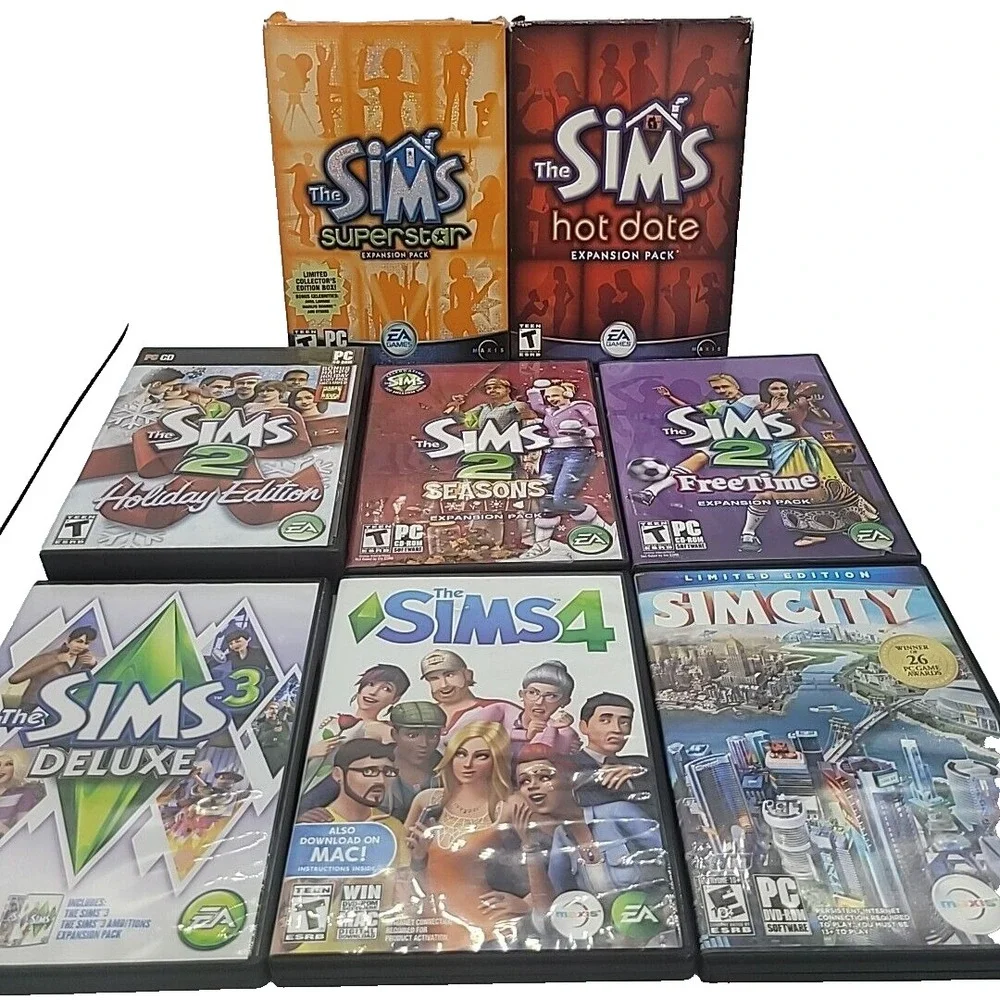 The Sims Lot of 13 PC‎ Games and Expansion Packs